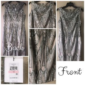 Classy Calvin & Klein Hand Sequined Silver Dress